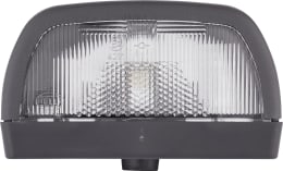 Produktbild: Hella® Kennzeichenleuchte hinten links/rechts, R10W, schwarz, quadratisch, 102 x 55 x 56,5 mm
