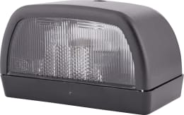 Produktbild: Hella® Kennzeichenleuchte hinten links/rechts, R10W, schwarz, quadratisch, 102 x 55 x 56,5 mm
