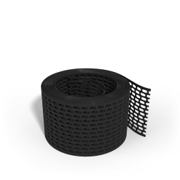 Produktbild: Valut Lüftungsband 80 mm x 5 m, schwarz PVC, gelocht, Vogelschutzgitter