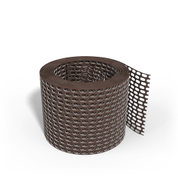 Produktbild: Valut Lüftungsband PVC 100 mm x 5 m, braun, gelocht, Vogelschutzgitter