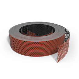 Produktbild: Valut Lüftungsband 80 mm x 60 m, Alu rot/schwarz, gelocht, Vogelschutzgitter