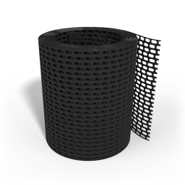 Produktbild: Valut Lüftungsband 150 mm x 5 m, schwarz PVC, gelocht, Vogelschutzgitter