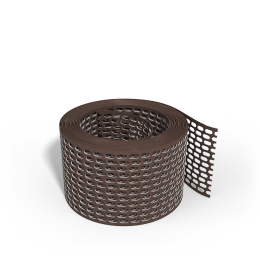 Produktbild: Valut Lüftungsband 80 mm x 5 m, braun PVC, gelocht, Vogelschutzgitter