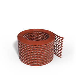 Produktbild: Valut Lüftungsband 80 mm x 5 m, rot PVC, gelocht, Vogelschutzgitter