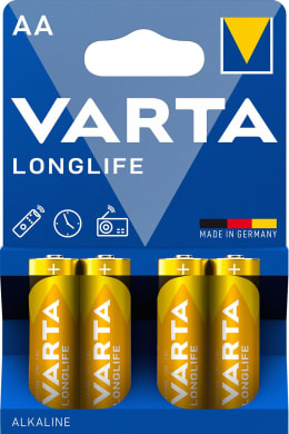 Produktbild: VARTA Batterie Alkaline Longlife AA, Mignon, LR6 1,5 V/1.300 mAh, 4 St. Blister