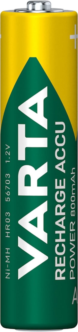 Produktbild: VARTA Akku Power AAA, Micro, HR03 1,2 V/800 mAh, 2 St. Blister