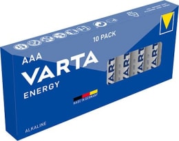 Produktbild: VARTA Batterie Alkaline Energy AAA, Micro, LR03 1,5 V/1.200 mAh, 10 St. Packung