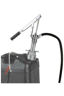 Produktbild: SAMOA® Mehrzweckpumpe MZ-02/200 mit 1,5 m Gummischlauch, Kugelhahn mit Auslaufrohr und Pumpenhalter