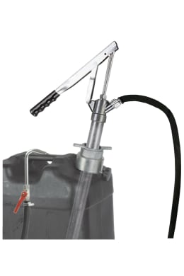 Produktbild: SAMOA® Mehrzweckpumpe MZ-02/200 mit 1,5 m Gummischlauch, Kugelhahn mit Auslaufrohr und Pumpenhalter