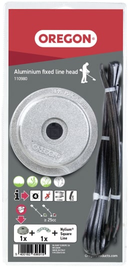 Produktbild: Oregon® Fadenkopf Standard Ø Faden 2,55 mm, 3,75 mm, 2- oder 4-Fäden, für Motorsensen, Trimmer ab 25 cm³ Hubraum