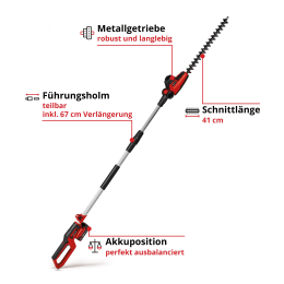 Lifestyle: EINHELL Power X-Change Akku-Stab-Heckenschere GC-HH 18/45 Li T-Solo