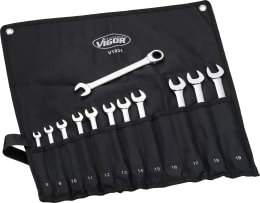 Produktbild: Vigor® Gabel-Ringschlüsselsatz, 12-teilig, mit Ratschenmechanismus