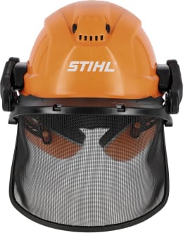 Produktbild: STIHL Forsthelm Dynamic Ergo in Orange mit Gesichtsschutz und Gehörschutz