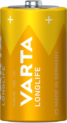Produktbild: VARTA Batterie Alkaline Longlife D, LR20 1,5 V/15.800 mAh, 4 St. Folie