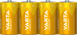 Produktbild: VARTA Batterie Alkaline Longlife D, LR20 1,5 V/15.800 mAh, 4 St. Folie