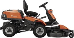 Produktbild: Husqvarna Rider R 316TsX AWD Aufsitzmäher in Orange-Schwarz mit Allradantrieb, Seitenansicht