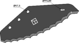 Technische Zeichnung: Industriehof® Messer 450 x 255 x 6 mm hartstoffbeschichtet, für Mischwagen van Lengerich, 70-592