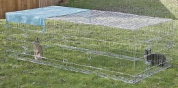 Lifestyle: KERBL Freilaufgehege 230 x 115 x 70 cm, rechteckig, Metall, mit Ausbruchsperre