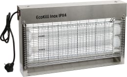 Produktbild: KERBL Fliegenvernichter Eco Kill Inox IPX4 2 x 15 W, blau, max. 150 m², Edelstahlgehäuse, spritzwassergeschützt