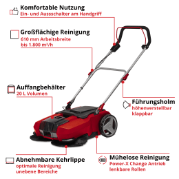Produktbild: EINHELL Power X-Change Akku-Kehrmaschine TE-SW 18/610 Li-Solo