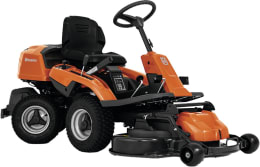 Produktbild: Husqvarna Rider R 214T Aufsitzmäher in Orange-Schwarz mit Mähdeck
