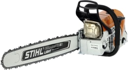 Produktbild: STIHL Benzin-Kettensäge MS 500i mit orange-schwarzem Gehäuse und Führungsschiene