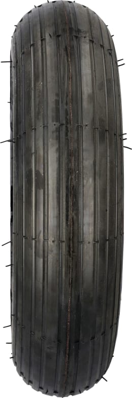 Produktbild: Knochenmuß Komplettrad 400x100, 4.80/4.00 - 8 4 PR Rille, Felge Stahlblech, silber lackiert, Nylon-Gleitlager