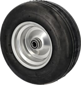 Produktbild: Knochenmuß Komplettrad 16x6.50 - 8 4 PR Rille, Felge Stahlblech, silber lackiert, Kugellager, Nabe 25 x 90 mm