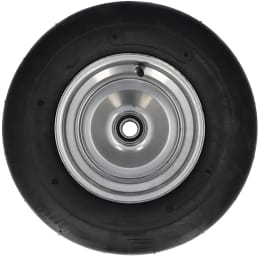Produktbild: Knochenmuß Komplettrad 16x6.50 - 8 4 PR Rille, Felge Stahlblech, silber lackiert, Kugellager, Nabe 25 x 90 mm