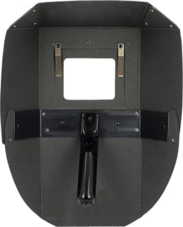 Produktbild: Freisicht-Schutzschild aus Diamantfiber, schwarz, Filterkassette 110 x 90 mm, verstärkt mit Blechsteg