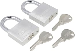 Produktbild: ABUS Vorhangschloss Titalium 64TI/40 2er Pack Torschloss, Spezial-Aluminium, 2er Pack, gehärteter Stahlbügel