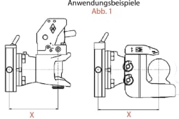 Technische Zeichnung: Walterscheid Adapterplatte KuP311-45 311/22/30 mm, Lochbild B x H 140 x 80 mm, Stützlast 2.800 kg