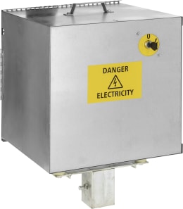 Produktbild: Ako Tragebox 375 x 375 x 335 mm elektrifizierbar, absperrbar, für Weidezaungeräte bis max. B x H x T