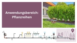 Detailbild: GARDENA Tropfrohr zur Bewässerung von Hecken und Büschen, verlegt entlang einer grünen Hecke