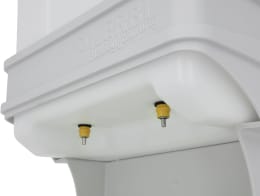 Produktbild: SmartCoop Geflügeltränke 10 l mit zwei gelben Trinknippeln und Wandhalter