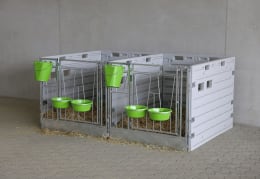 Lifestyle: KERBL Kälberbox modular Doppelbucht freistehend, Liegefläche pro Bucht 160 x 115 cm, 14628