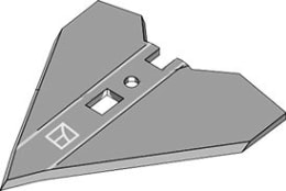 Technische Zeichnung: Industriehof® Hackschar, Arbeitsbreite 120 mm, für Hacktechnik Schmotzer
