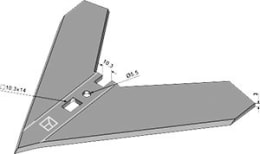 Technische Zeichnung: Industriehof® Hackschar, Arbeitsbreite 200 mm, für Hacktechnik Schmotzer