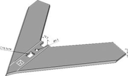 Technische Zeichnung: Industriehof® Hackschar, Arbeitsbreite 240 mm, für Hacktechnik Schmotzer