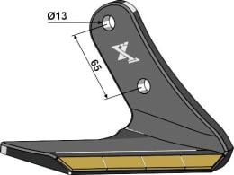 Technische Zeichnung: Industriehof® Scharflügel eXtreme® CARBIDE LINE links/rechts 350 mm, hartmetallbeschichtet
