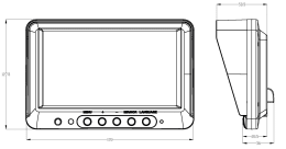 Technische Zeichnung: Mekra Monitor 7,0, LCD farbig 800 x 480 Pixel