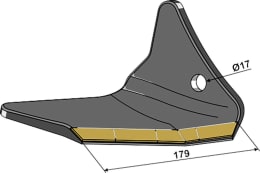 Technische Zeichnung: Industriehof® Scharflügel eXtreme® CARBIDE LINE links/rechts 300 mm, hartmetallbeschichtet
