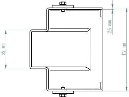 Technische Zeichnung: BPW Schutzkappe 112 x 50 mm gebohrt, für Auflaufeinrichtung AVE 2000, AVEG 2000
