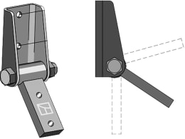 Technische Zeichnung: Industriehof® Winkelhalter 0 bis 180 °, 28, 33 x 10 mm, für Winkelmesser Grubberschare