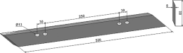 Technische Zeichnung: Industriehof® Ersatzmesser 520 x 80 x 8 mm für Packer Messerwalze Amazone