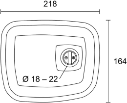 Technische Zeichnung: Außenspiegel SK 210 164 x 218 mm für Traktor John Deere 5000, 6000