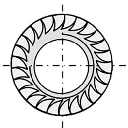 Technische Zeichnung: Industriehof® Bundmutter M 12 x 1,5 - 10.9, Höhe 15 mm, mit gezahntem Bund