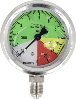 Produktbild: Agrotop Glyzerin-Manometer, Anschluss 1/4 AG unten, 0 bis 25 bar, flüssigdüngerfest