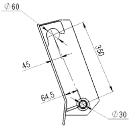 Technische Zeichnung: Düvelsdorf Anschweißplatte für Hauer N (1.060 mm)