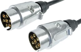 Produktbild: Herth + Buss Verlängerungskabel 2,8 m 12 V, Metallstecker 7-polig, 6 x 1,0 mm², 1 x 1,5 mm²
